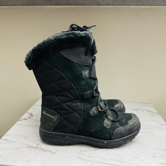 Columbia Ice Maiden II Black Snow Boots Women Size 9 - Picture 4 of 9